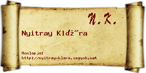 Nyitray Klára névjegykártya